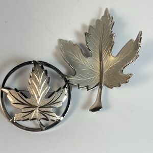 Brooch Pin Lot Silver Tone Leaves Whimsical Intricate Nature Boho
